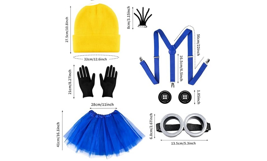 Image 3: 5-Piece Minion-Inspired Costume Set; Adjustable Fit and Classic Design