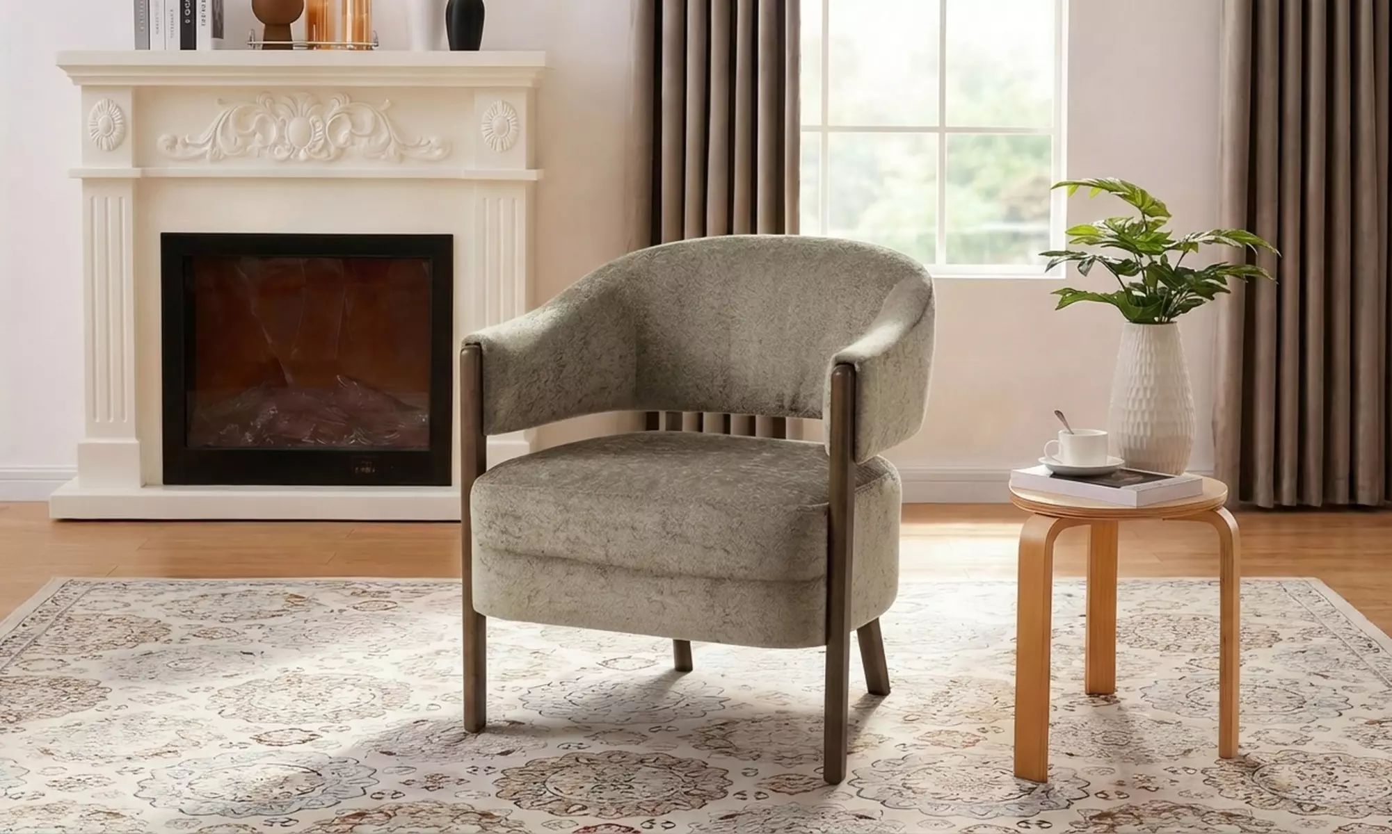 HOMCOM Chenille Accent Armchair