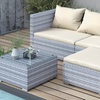 Image 4: Four-Piece Rattan-Effect Garden Sofa Set with Optional Cover