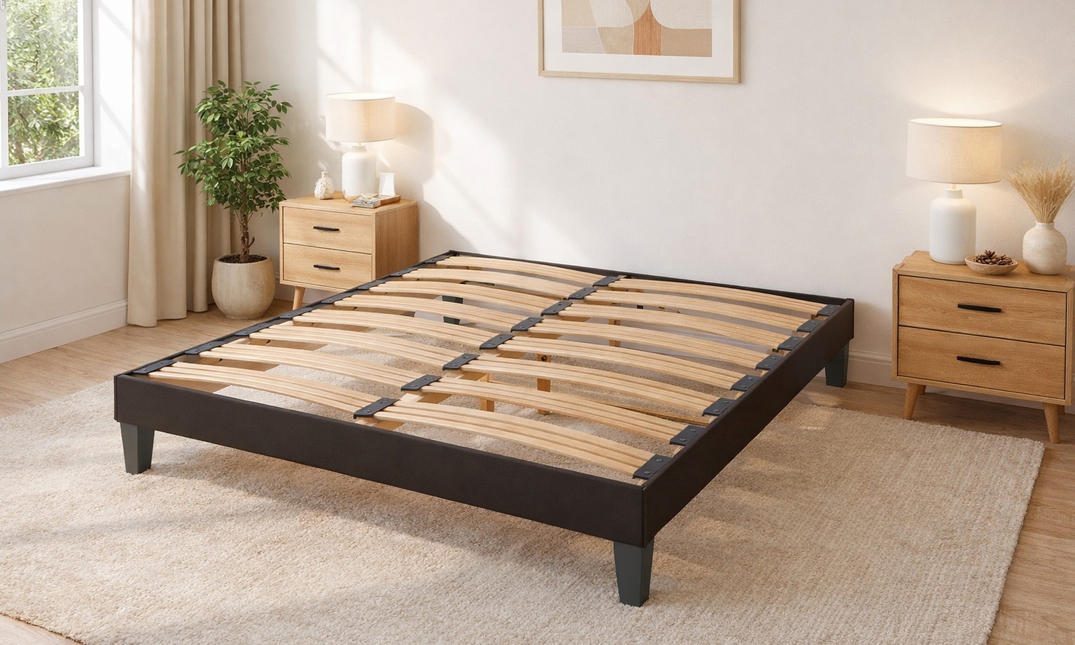 Sommier en bois "Kit15" tri-lattes actives, aération matelas optimisée