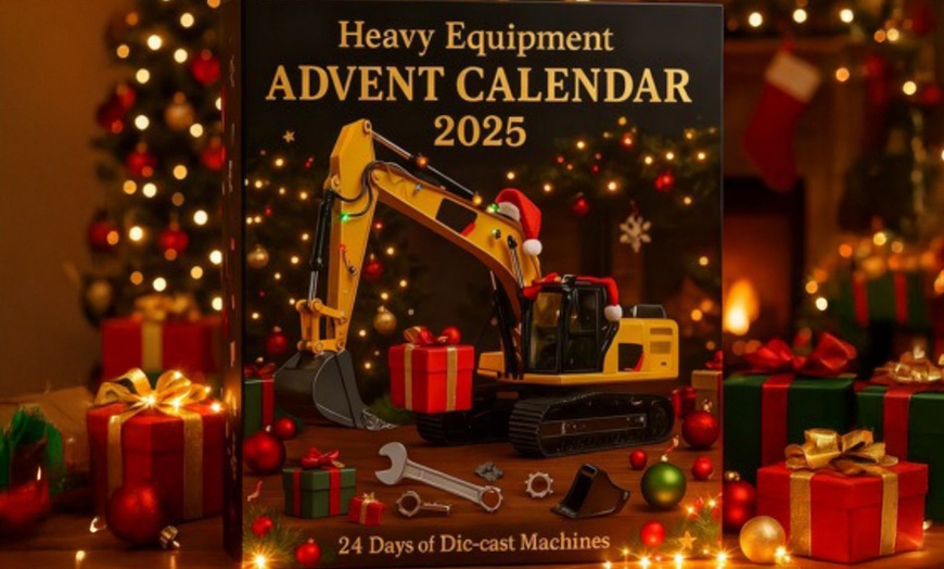 Image 1: Christmas-themed Excavator Acrylic Pendant Advent Calendar 