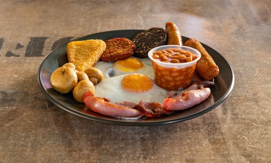 Image 1: Full Irish Breakfast with regular Tea or Coffee and Orange Juice 