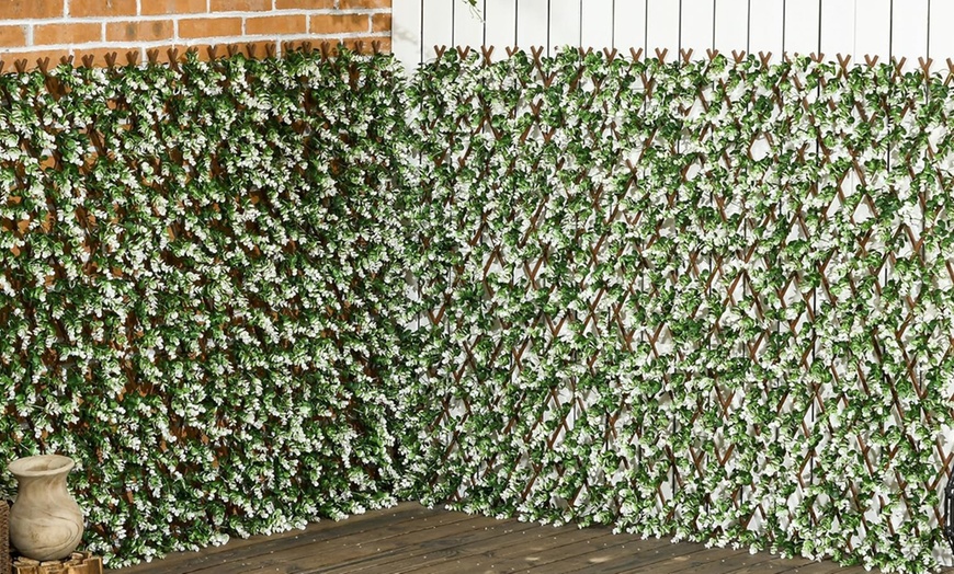 Image 3: Outsunny 2 Piece Expandable Garden Trellis