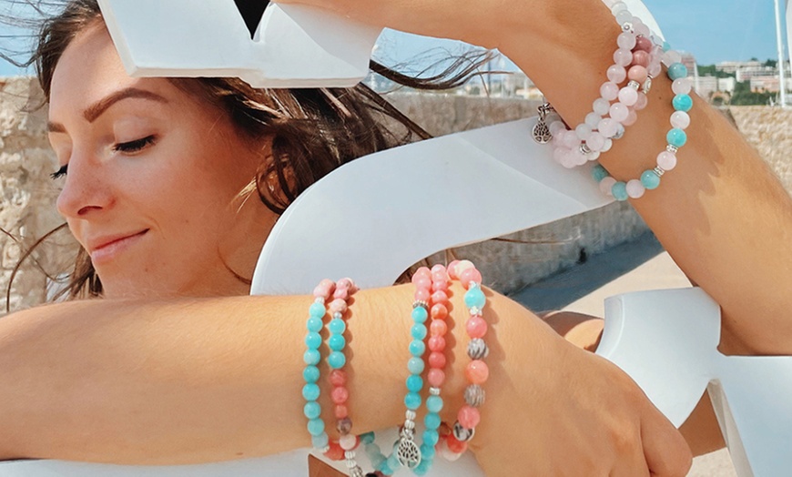 Image 1: Bracelet en pierres naturelles et acier inoxydable de Foresto Antibes