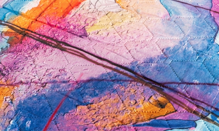 Image 9: Couvre-lit léger italien avec impression 3D pour lit double