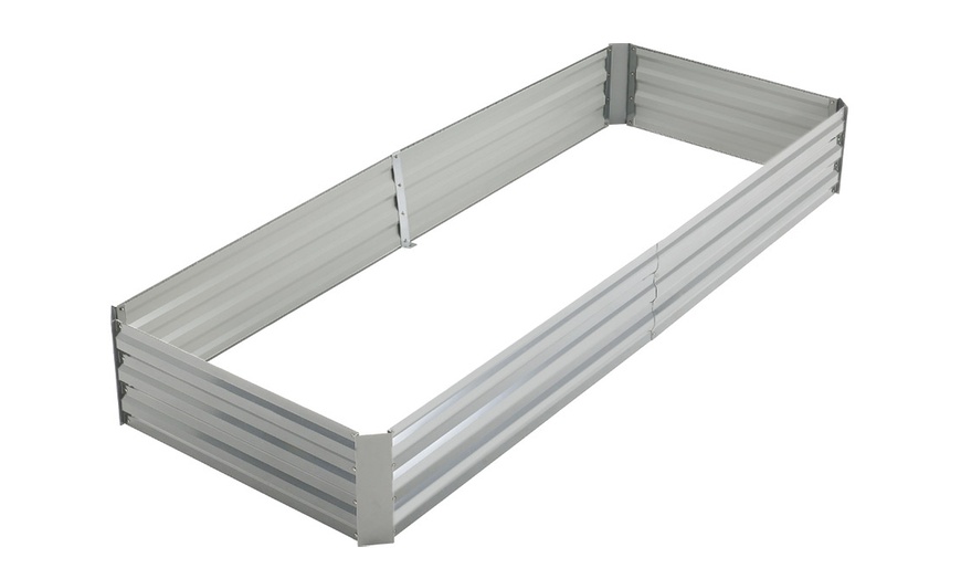 Image 9: 2.4m Sectioned Metal Raised Garden Bed