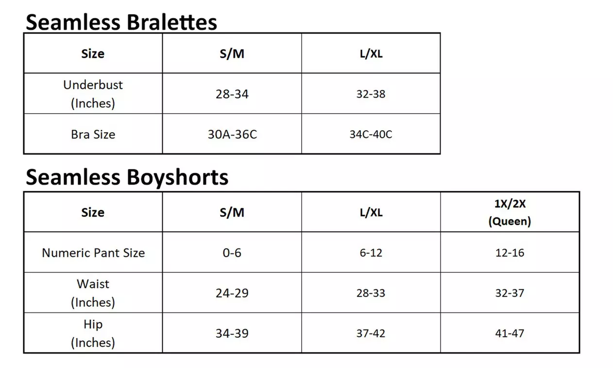 Angelina 6-Pack Seamless Bralettes & Boyshorts (Sold Separately)