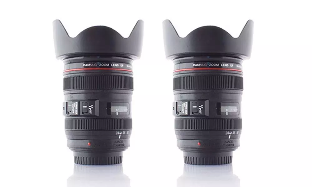 1x oder 2x Tasse im Kameraobjektiv-Design