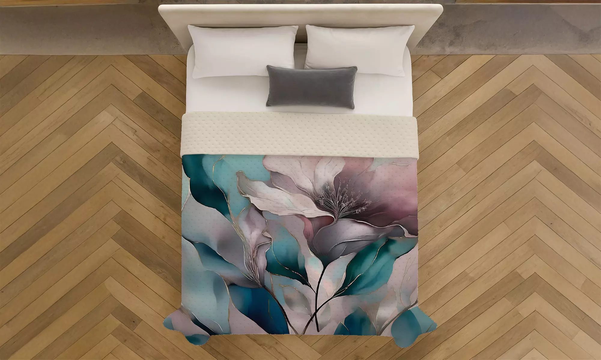 Leichte Steppdecke mit 3D-Digitaldruck für Queen-Size-Bett