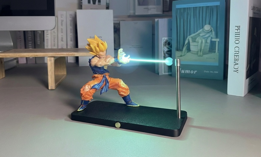 Image 4: Anime Warrior LED Figure with Energy Blast Effect and Display Stand