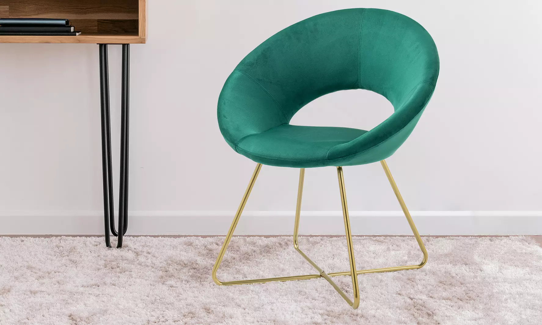 Poltrona tonda in velluto Grace