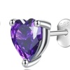 Image 5: The Cutest Earring: Solid Sterling Silver- Gemstone Heart Studs