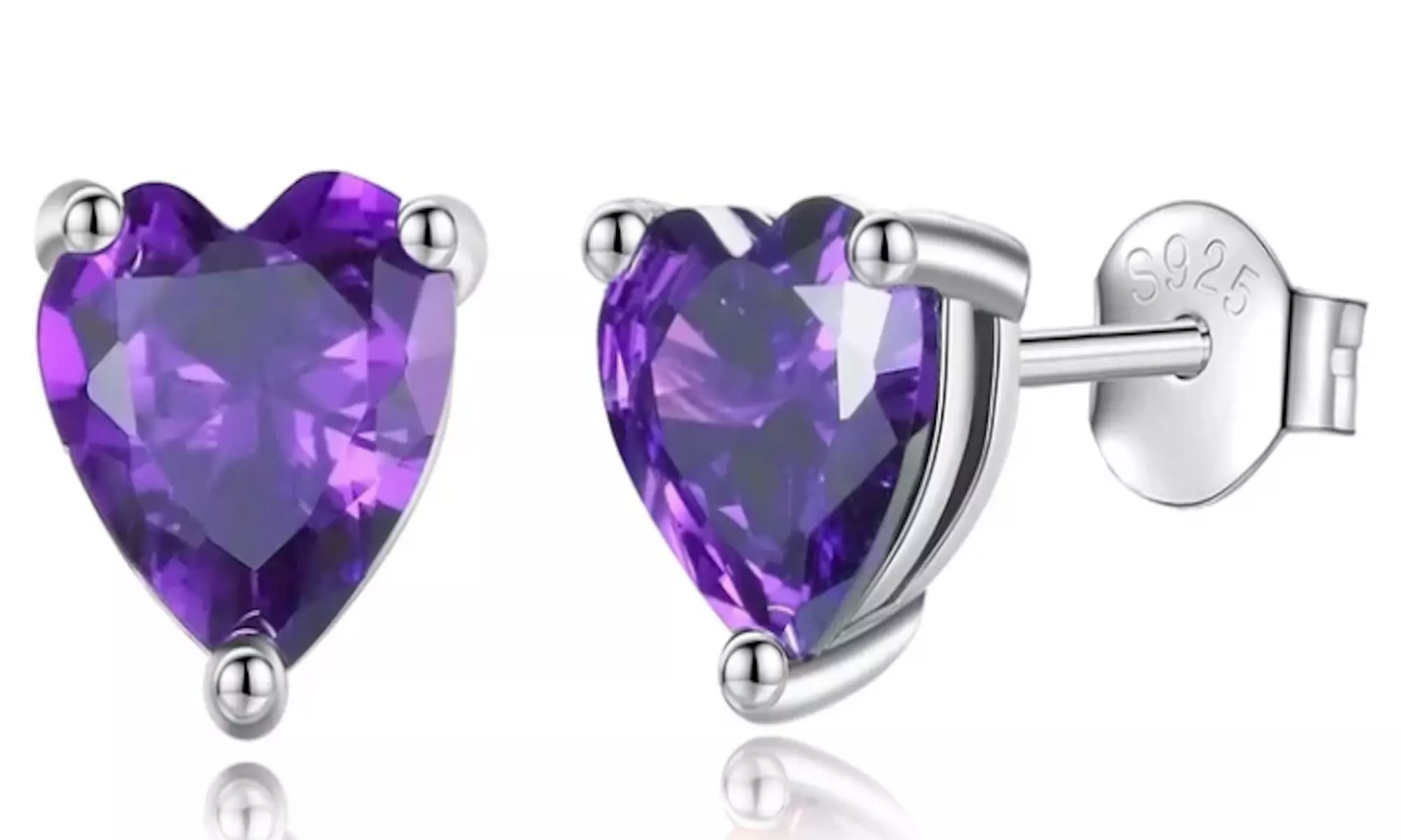 The Cutest Earring: Solid Sterling Silver- Gemstone Heart Studs