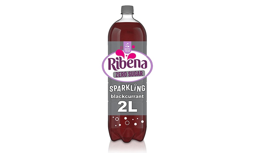 Image 2: Eight Bottles of Ribena Sparkling Zero Sugar Blackcurrant Juice 2L