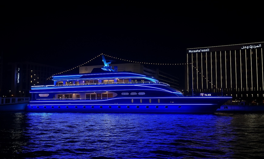 Image 1: 2-Hour Luxury Dinner Cruise with Buffet & Drinks on Samrat Mega Yacht