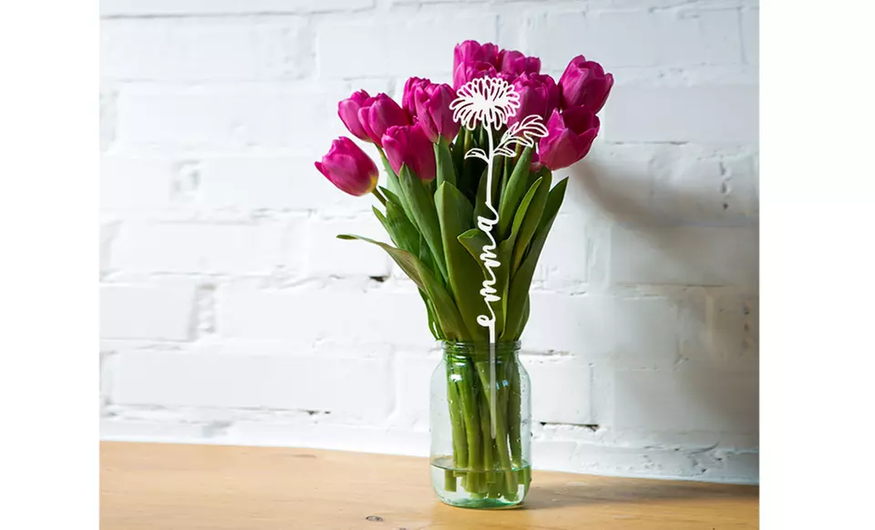 Custom Metal Flowers – Set of 3 Personalized Memorial or Decor Picks