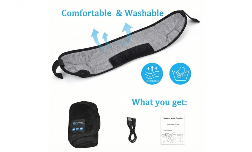 Image 3: Plush Sleep Masks with Built-in Headphones