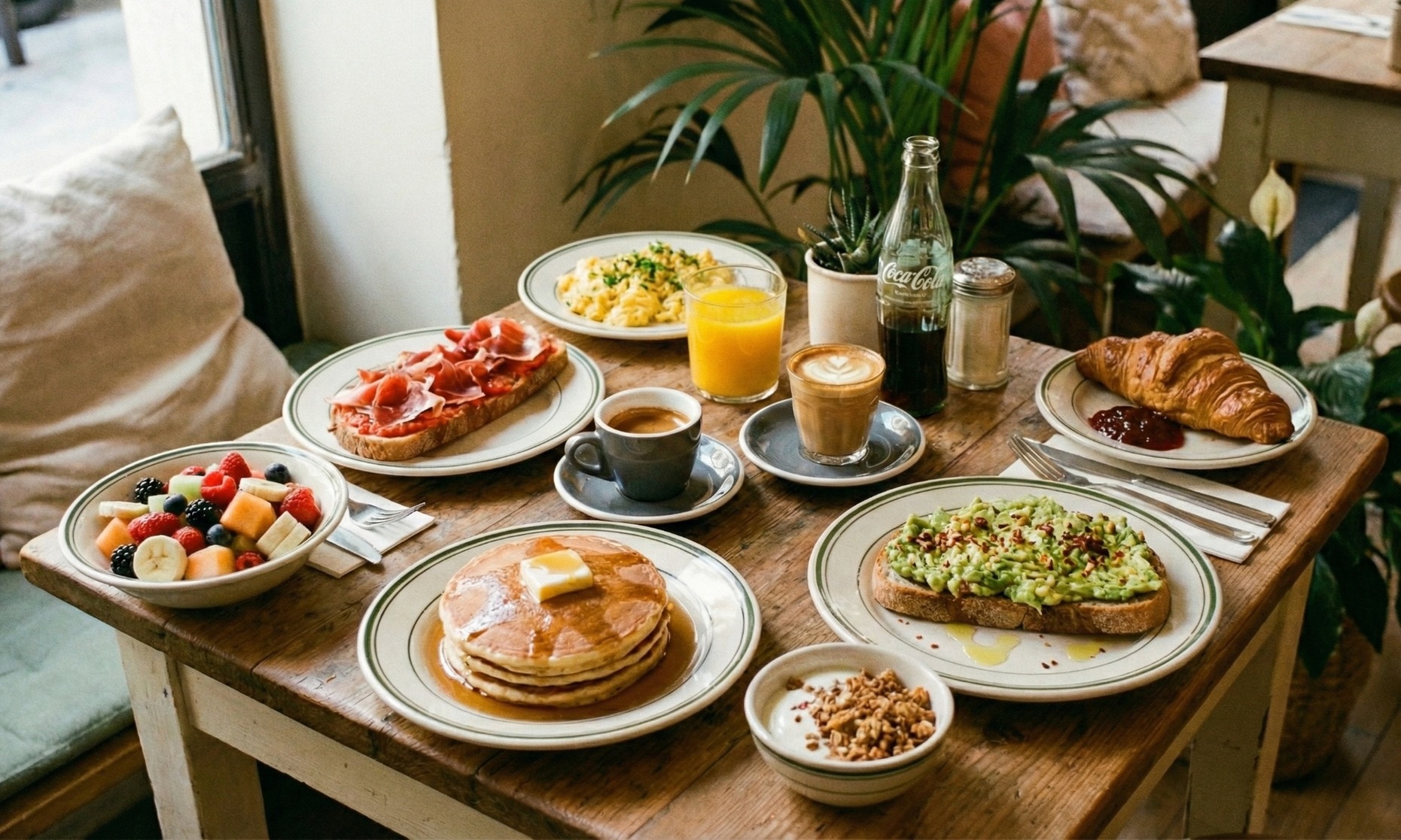 Brunch o merienda para 2 o 4 con 2 platos y 2 bebidas por persona