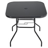 Image 9: Black Tempered Glass Coffee Table with Umbrella Hole 