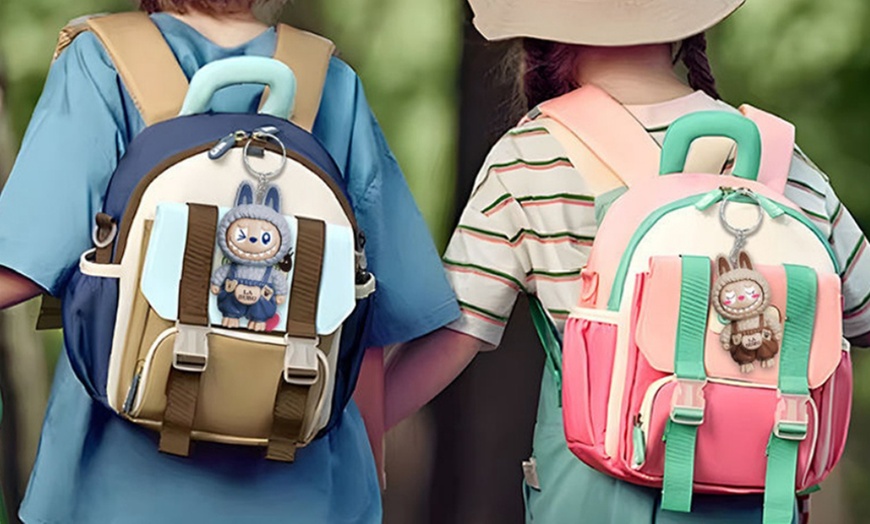 Image 2: Labubu-Inspired Keychain with Push Button to Change Expressions