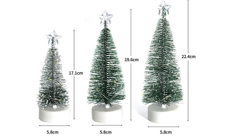 Image 6: Three-Pieces Tabletop Christmas Tree with Lights