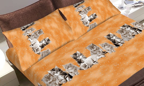 Completo di lenzuola in cotone, Made in Italy e disponibile in 3 misure e varie fantasie