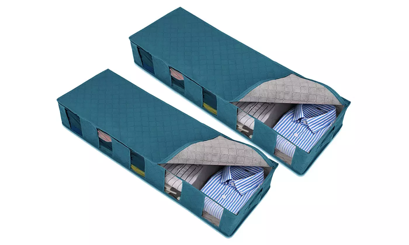 Non-Woven Clothes Storage Under-Bed Bins Foldable Closet Organizer Containers