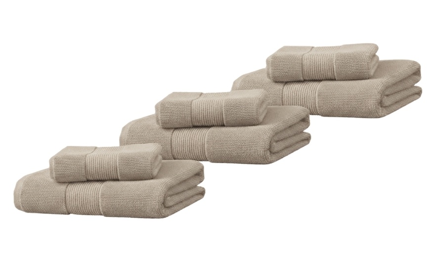 Image 17: Coppia di asciugamani e telo bagno in spugna 100% cotone di Pompea