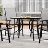Image 6: Garden Rippled Tempered Glass Table Set