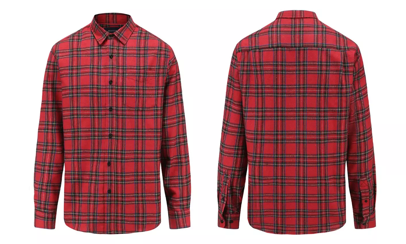 Braveman Men's Buffalo Plaid Button Down Classic Fit Flannel Shirt (S-3XL)