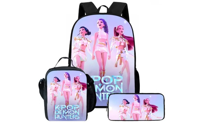 Image 3: KPop Demon Hunters Inspired Backpack Set 