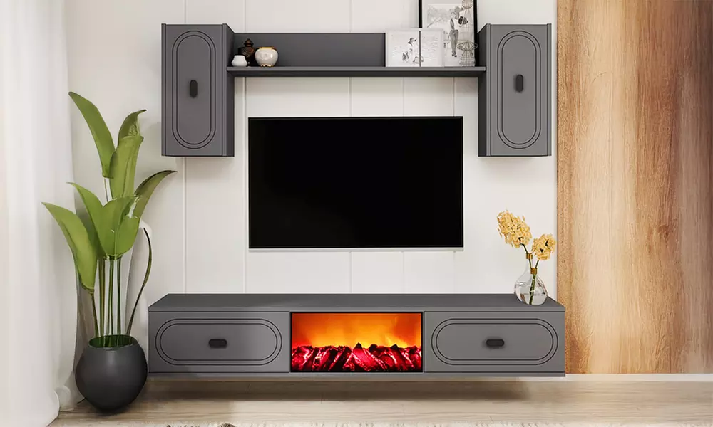 Meuble TV avec cheminée LED 150 cm Kocoon