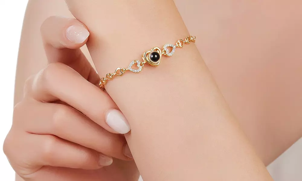 One or Two Custom Photo Projection Bracelet for Couples from Justyling.com (Up to 77% Off) - Primary Image
