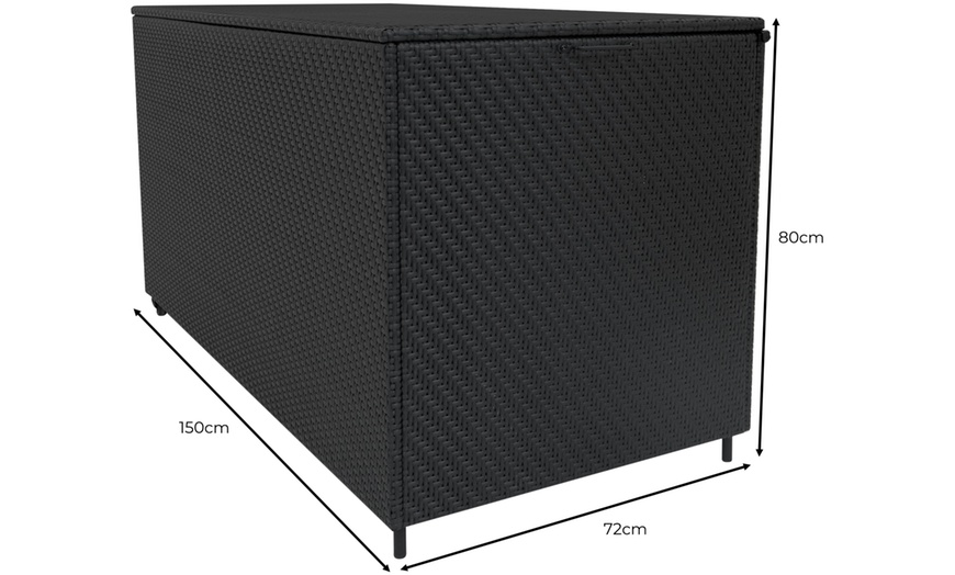 Image 5: Rattan-Effect Cushion Storage Box 700L