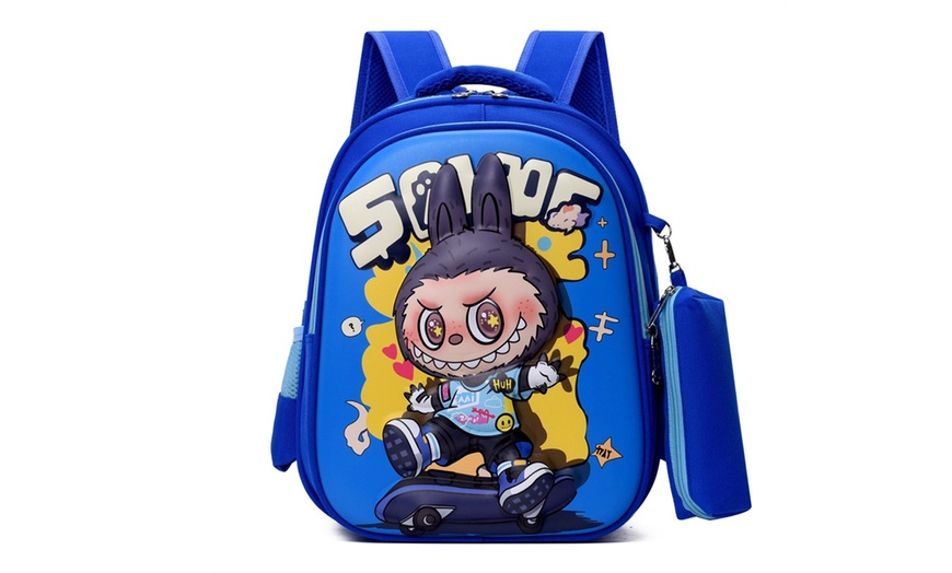 Image 8: Labubu Inspired Kids' Backpack with Pencil Case
