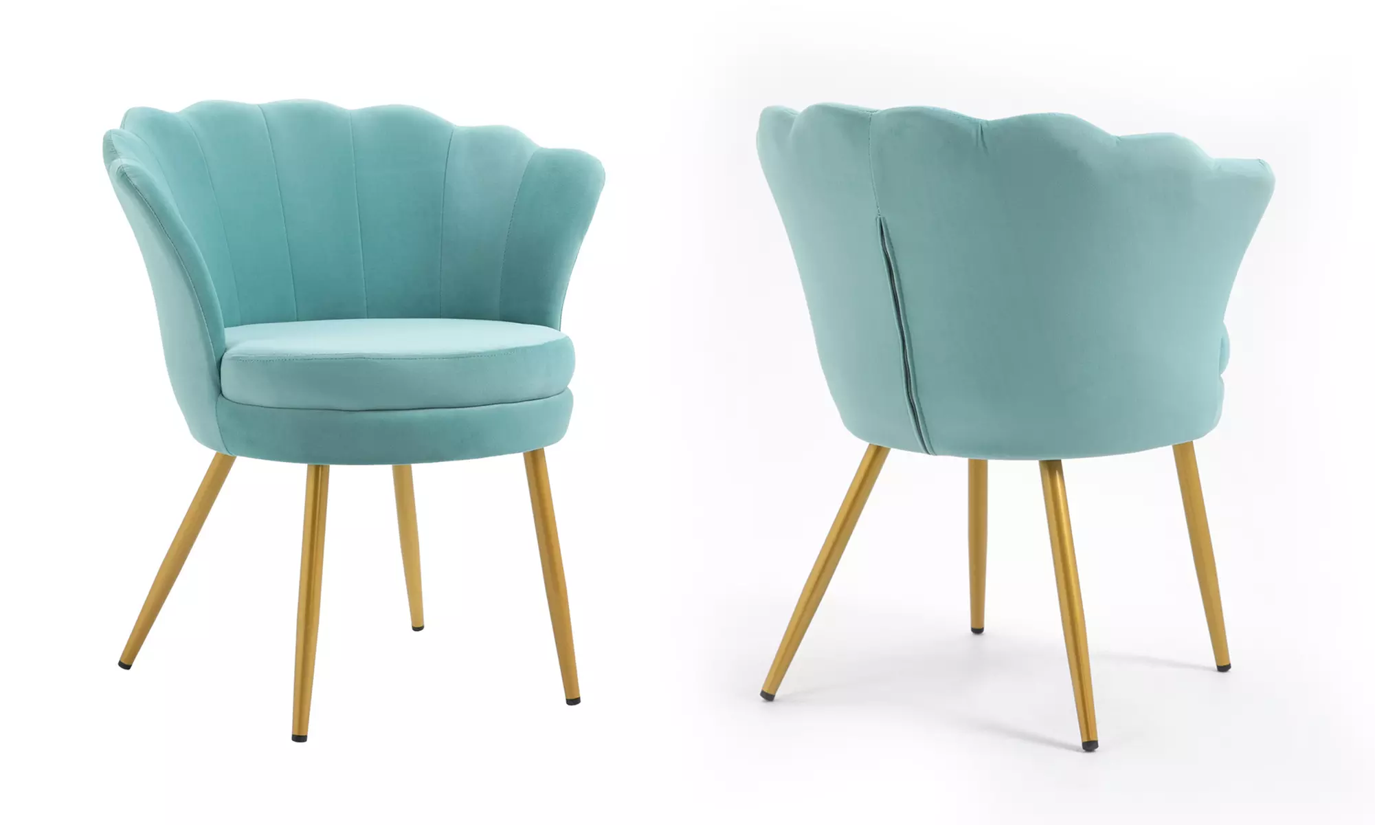 Fluwelen schelpfauteuil