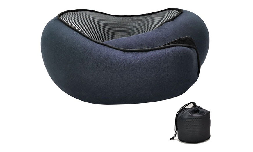 Image 5: Memory Foam Travel Pillow with Storage Bag