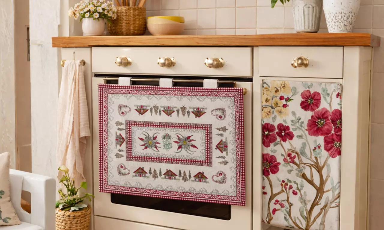 Copriforno cucina universale in ciniglia