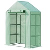 Image 3: Outsunny Walk In Greenhouse with Shelves, PE cover and roll up door 