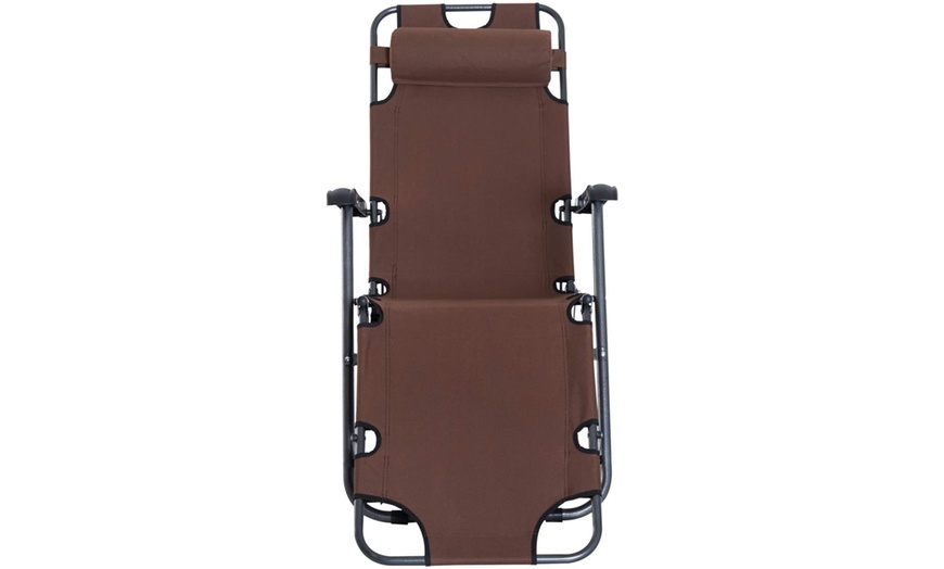 Image 2: Outsunny Two-in-One Foldable Lounger