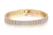 1x, 2x oder 3x dreireihiges Armband mit Swarovski®-Kristallen in Silber, Gold oder Roségold - Second Medium