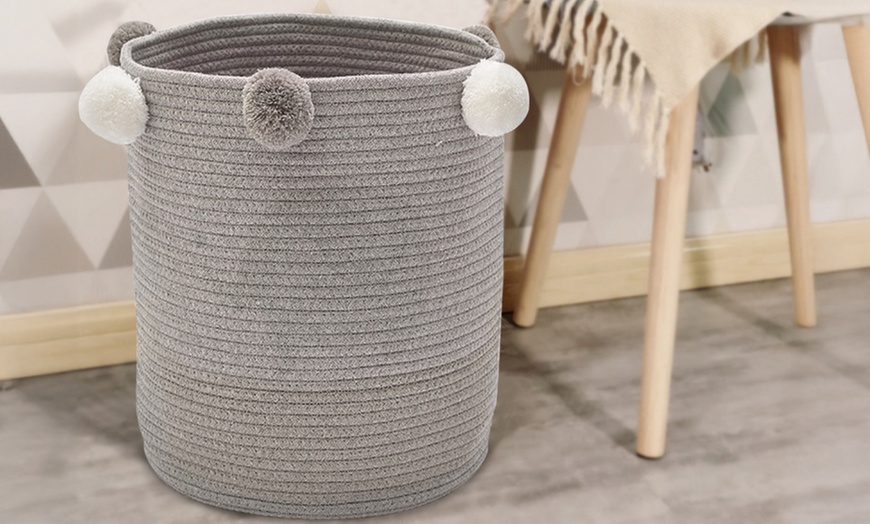 Image 2: Cotton Rope Basket for Laundry and Toy Storage