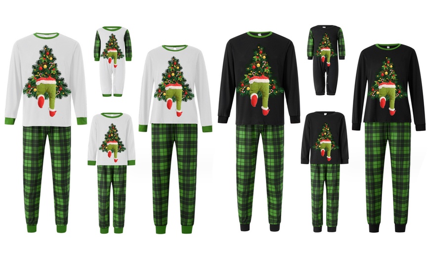 Image 1: Christmas-Themed Family Pyjamas