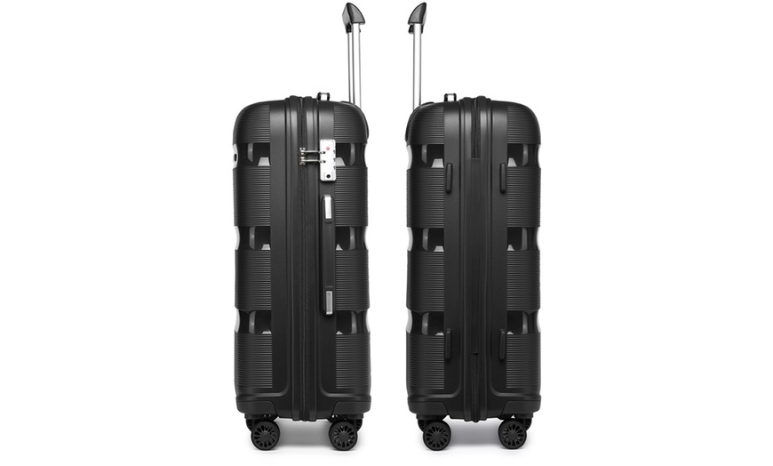 Image 5: KONO Three-Piece PP Hard Shell Suitcases With TSA Lock