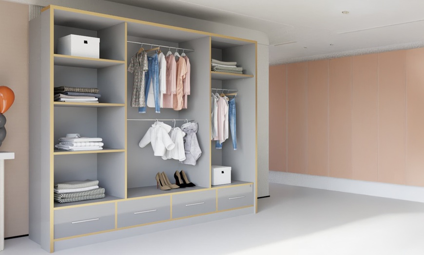 Image 7: Sweden Modern High Gloss Wardrobe with Drawers
