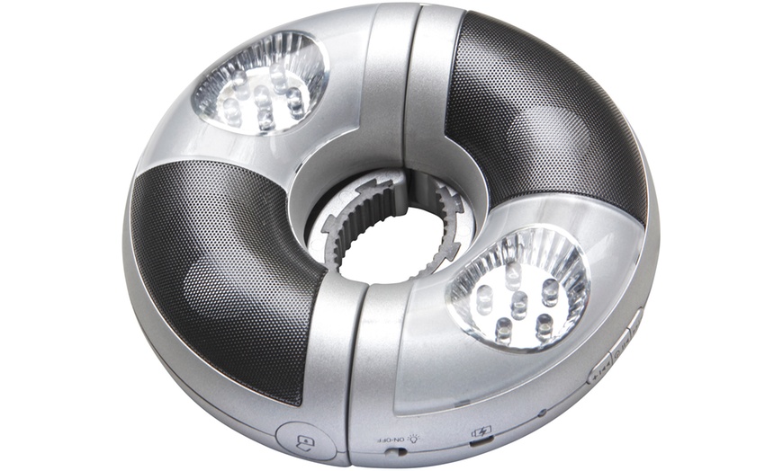 Image 2: Doppler LED-Schirmbeleuchtung und BT-Lautsprecher für Sonnenschirme