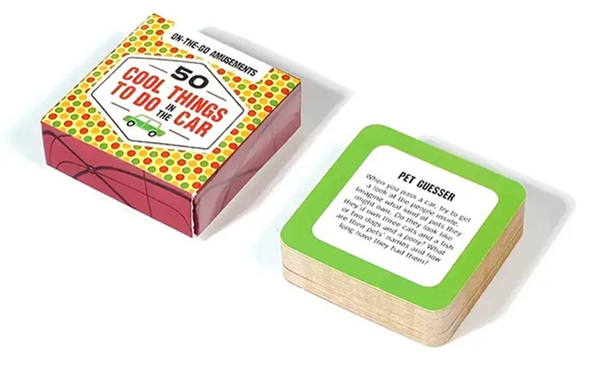 Image 3: One or Four Travel Card Games - Family Fun Questions and Riddles