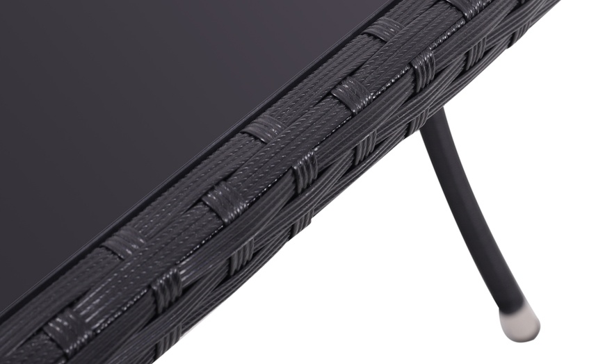 Image 27: Outdoor Garden Rattan Effect Tempered Glass Coffee Table with 6 Styles