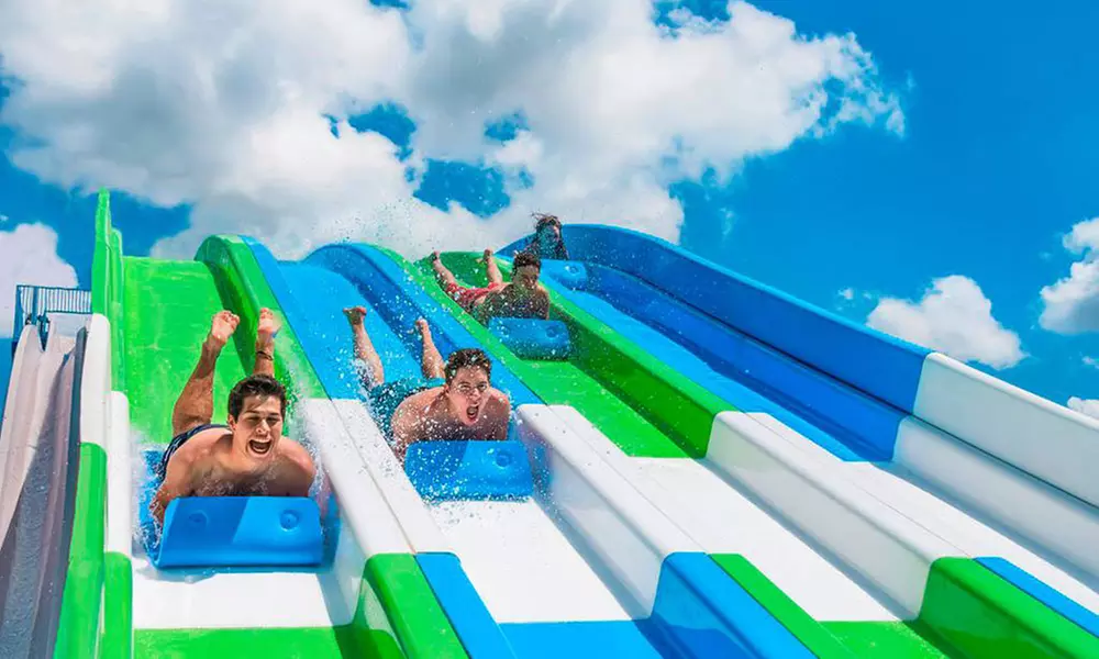Single-Day Admission with Zip Line Passes and Soft Drinks for 1, 2 or 4 at The Beach Waterpark (Up to 50% Off)  - Primary Image