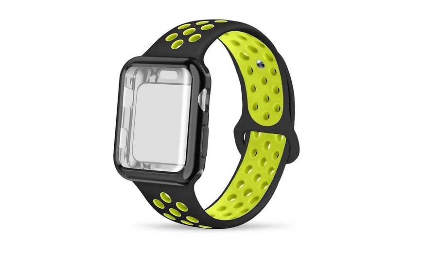 Image 5: Sports Strap Wrist Band Loop W/ Screen Protector Bumper Case For Apple Watch